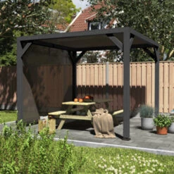 Pergola Silvano Zwart Inclusief Zijdoek -Gardena Verkoop 123 230