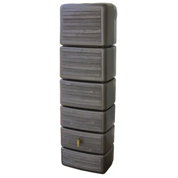 Practo Muurregenton Slim Houtlook Kunststof 300 Liter 3 Practo Muurregenton Slim Houtlook Kunststof 300 Liter