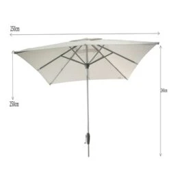 Parasol Ibiza Wit Vierkant Ø250 Cm -Gardena Verkoop 123 3534