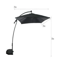 Zweefparasol Florida Antraciet Incl. LED 250x250 Cm 6 Zweefparasol Florida Antraciet Incl. LED 250x250 Cm -Gardena Verkoop 123 3554