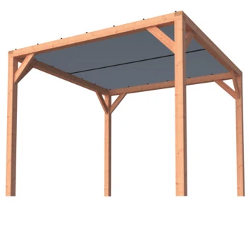Pergola Silvano Douglas Met Schaduwdoek 324x324 Cm 4 Pergola Silvano Douglas Met Schaduwdoek 324x324 Cm - Afbeelding 2