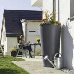 Regenton Met Plantenbak Antraciet Kunststof 150 Liter -Gardena Verkoop 123 592