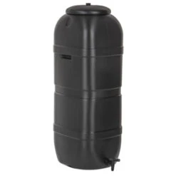 Practo Garden Classic Regenton Zwart Met Kraantje 100 L