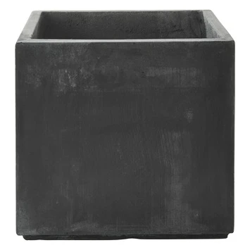 Pot Fiberclay Donkergrijs Streep Vierkant Ø33 H29 Cm 3 Pot Fiberclay Donkergrijs Streep Vierkant Ø33 H29 Cm